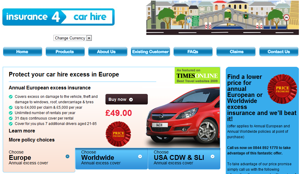 travel insurance cover car hire excess